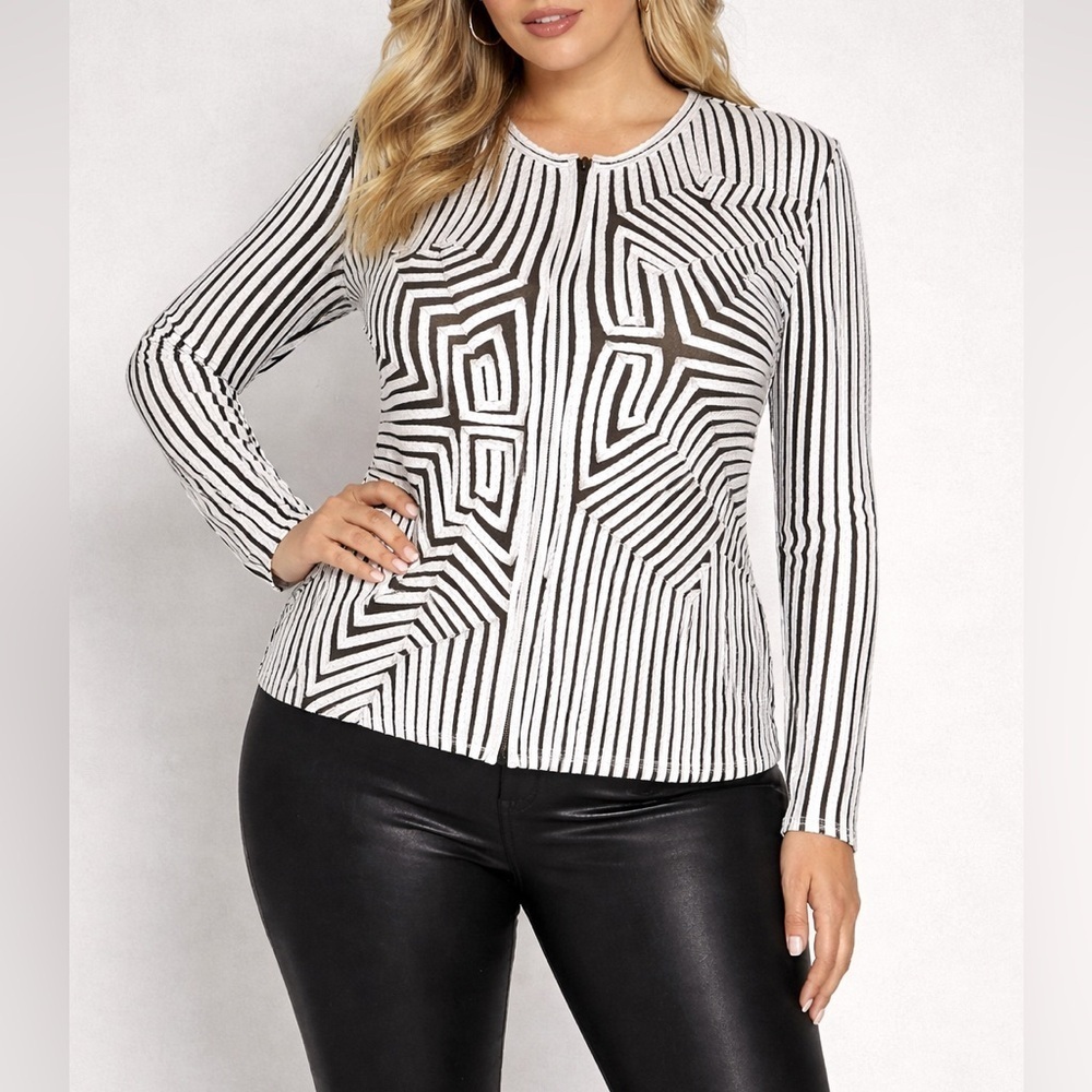 Andrea Rosati Black and White Art- to -Wear Pieced Jacket (849)